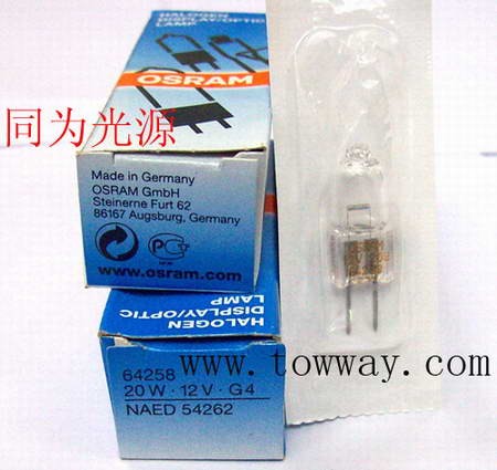 供应OSRAM 12V20W 64258 G4灯泡